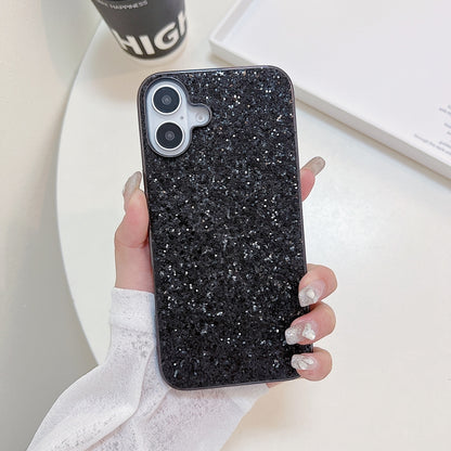 For iPhone 16 Plus Glitter Powder Shockproof TPU Phone Case(Black) - iPhone 16 Plus Cases by buy2fix | Online Shopping UK | buy2fix