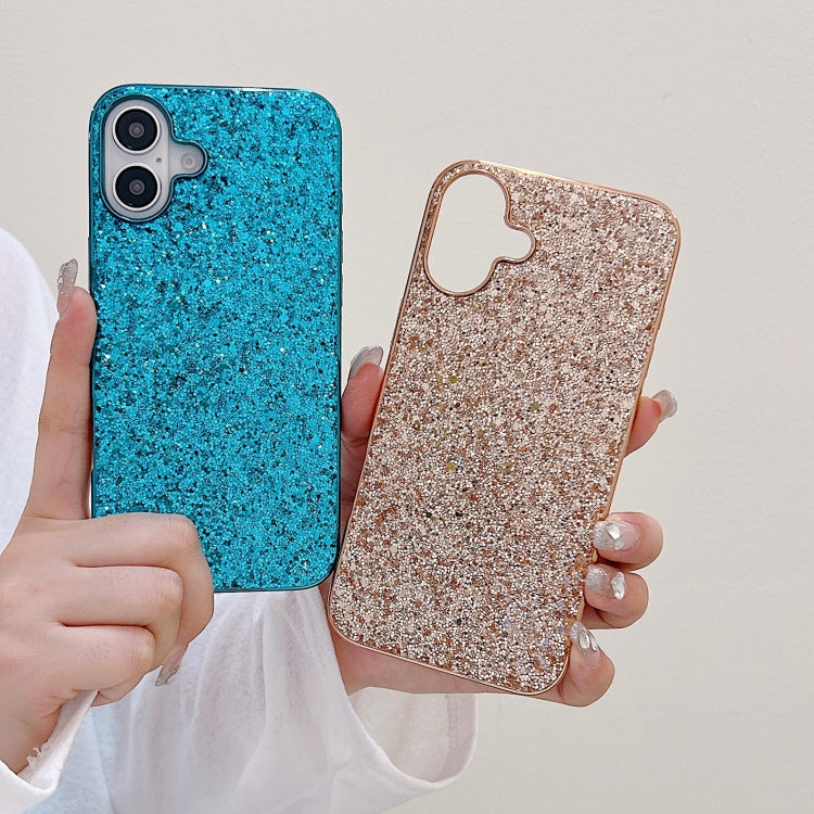 For iPhone 16 Glitter Powder Shockproof TPU Phone Case(Rose Gold) - iPhone 16 Cases by buy2fix | Online Shopping UK | buy2fix