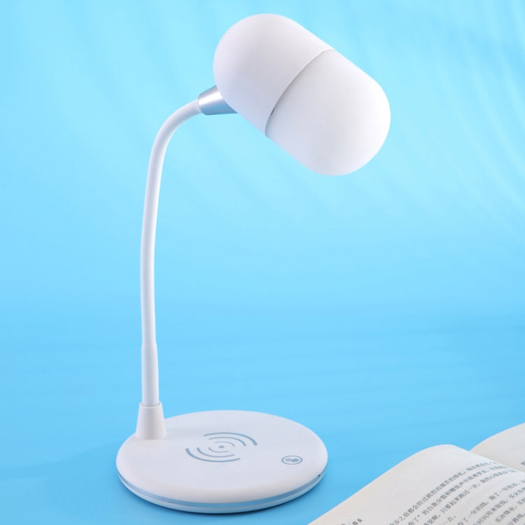 L4 Multifunctional Wireless Charging LED Desk Lamp with Bluetooth 5.0 Speaker(White) - Desk Lamps by buy2fix | Online Shopping UK | buy2fix