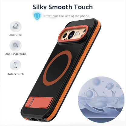 For Google Pixel 9 Pro XL Dual-Color Skin Feel Magsafe Phone Case with Holder(Orange) - Google Cases by buy2fix | Online Shopping UK | buy2fix