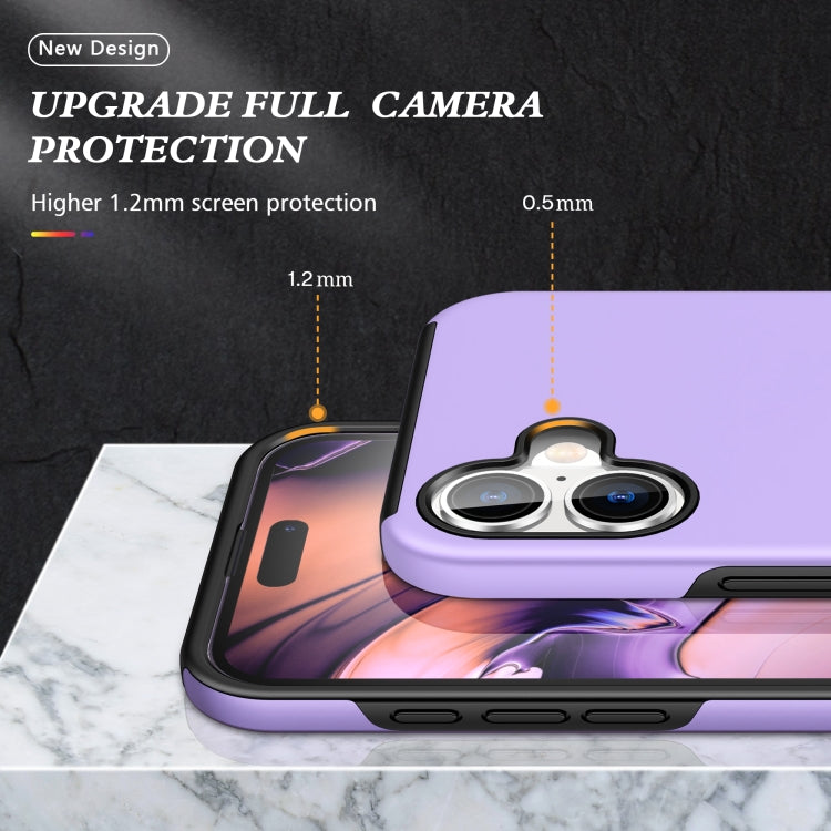 For iPhone 16 PC Hybrid TPU Magnetic Ring Holder Phone Case(Purple) - iPhone 16 Cases by buy2fix | Online Shopping UK | buy2fix