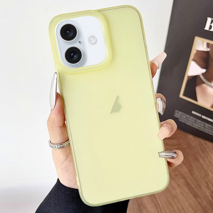 For iPhone 16 Frosted Translucent TPU Full Coverage Phone Case(Yellow) - iPhone 16 Cases by buy2fix | Online Shopping UK | buy2fix