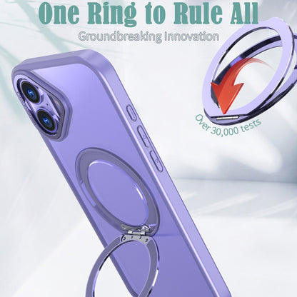 For iPhone 16 Plus Wing Series MagSafe Magnetic Ring Holder Phone Case(Light Purple) - iPhone 16 Plus Cases by buy2fix | Online Shopping UK | buy2fix