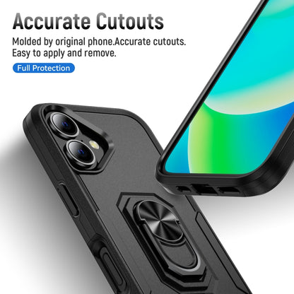 For iPhone 16 Pioneer Armor Heavy Duty PC + TPU Phone Case with Holder(Black) - iPhone 16 Cases by buy2fix | Online Shopping UK | buy2fix