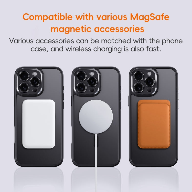 For iPhone 16 Plus Fine Hole Frosted MagSafe Magnetic Phone Case(Black) - iPhone 16 Plus Cases by buy2fix | Online Shopping UK | buy2fix