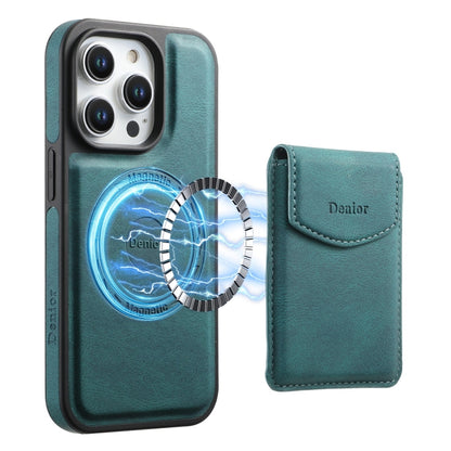 For iPhone 15 Pro Denior D19 Skin Feel MagSafe Detachable Card Slot Phone Case(Blue) - iPhone 15 Pro Cases by Denior | Online Shopping UK | buy2fix