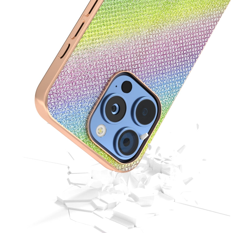 For iPhone 16 Pro Nano Plating Diamond Texture Phone Case(Rainbow) - iPhone 16 Pro Cases by buy2fix | Online Shopping UK | buy2fix