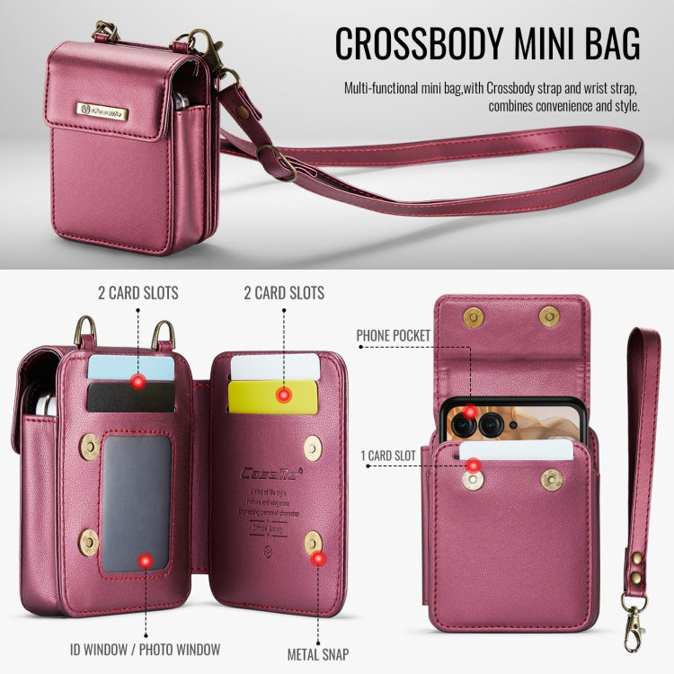 For Motorola Razr Series CaseMe Me50 Mini Lanyard Universal Bag(Wine Red) - Motorola Cases by CaseMe | Online Shopping UK | buy2fix