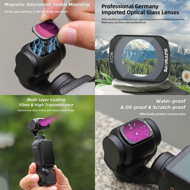 For DJI Osmo Pocket 3 Sunnylife Camera Lens Filter, Filter:ND64PL - Lens Accessories by Sunnylife | Online Shopping UK | buy2fix