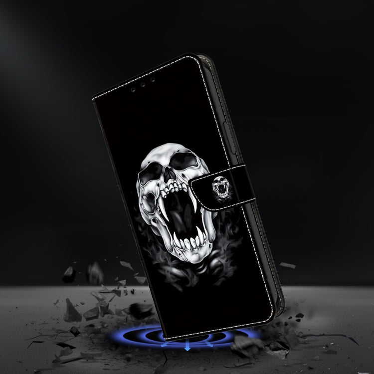 For Google Pixel 9 Pro XL Crystal Painted Leather Phone case(Skull) - Google Cases by buy2fix | Online Shopping UK | buy2fix