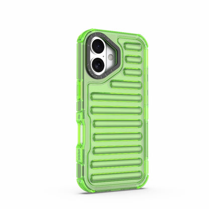 For iPhone 16 Plus High Transparency TPU Hybrid PC Airbag Phone Case(Transparent Green) - iPhone 16 Plus Cases by buy2fix | Online Shopping UK | buy2fix