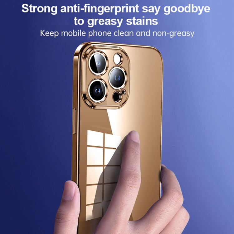 For iPhone 16 Pro SULADA Shine Through Series Plating TPU Transparent Phone Case(Gold) - iPhone 16 Pro Cases by SULADA | Online Shopping UK | buy2fix