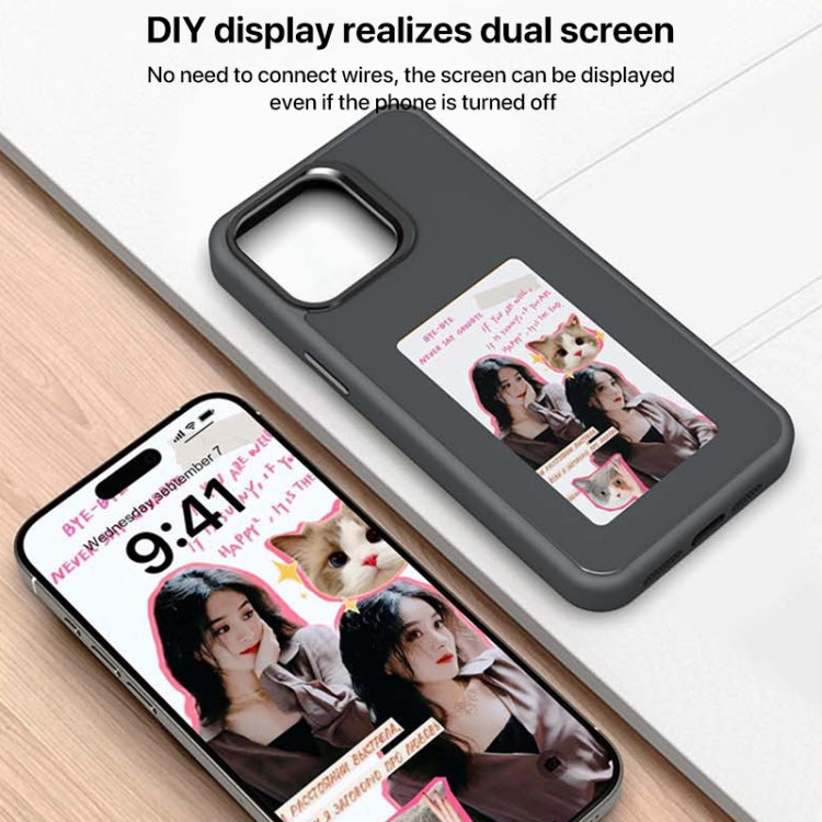 For iPhone 16 Pro Four-Color E-ink Screen NFC DIY Phone Case(Black) - iPhone 16 Pro Cases by buy2fix | Online Shopping UK | buy2fix