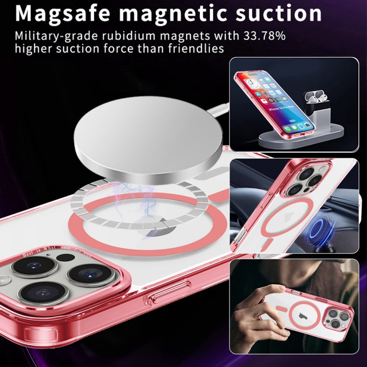 For iPhone 16 Pro Ice Color Magnetic Series Magsafe Magnetic PC Hybrid TPU Phone Case(Pink) - iPhone 16 Pro Cases by buy2fix | Online Shopping UK | buy2fix