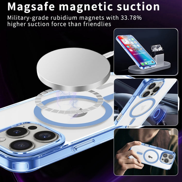 For iPhone 16 Pro Ice Color Magnetic Series Magsafe Magnetic PC Hybrid TPU Phone Case(Far Peak Blue) - iPhone 16 Pro Cases by buy2fix | Online Shopping UK | buy2fix