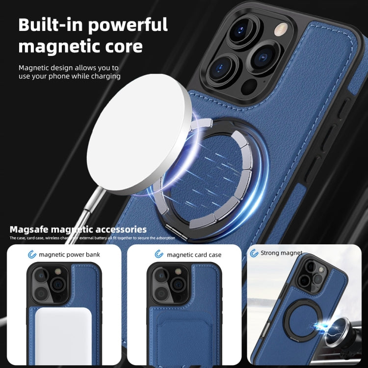 For iPhone 16 Pro Yashi 360 Degree Rotating MagSafe Holder Phone Case(Blue) - iPhone 16 Pro Cases by buy2fix | Online Shopping UK | buy2fix