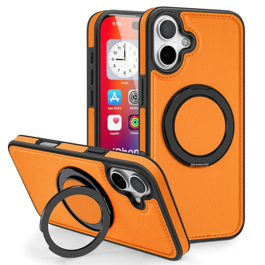 For iPhone 16 Plus Yashi 360 Degree Rotating MagSafe Holder Phone Case(Orange) - iPhone 16 Plus Cases by buy2fix | Online Shopping UK | buy2fix