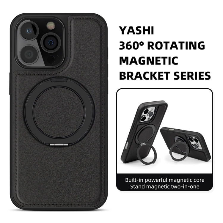 For iPhone 16 Yashi 360 Degree Rotating MagSafe Holder Phone Case(Black) - iPhone 16 Cases by buy2fix | Online Shopping UK | buy2fix