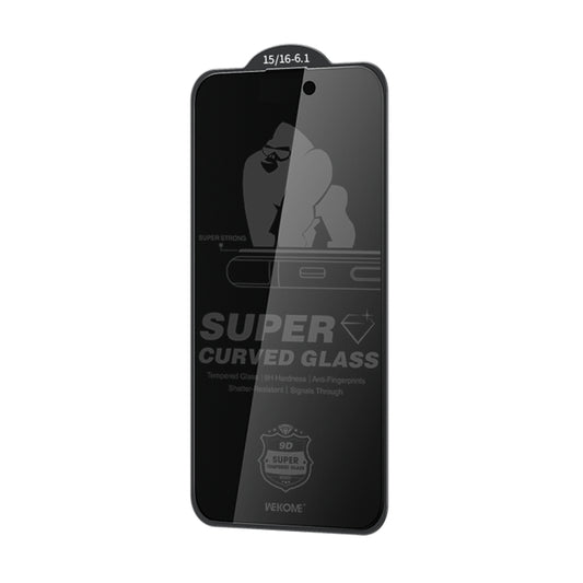 For iPhone 16 / 15 WK WTP-092 King Kong 6D Curved 28 Degree Privacy Tempered Glass Film - iPhone 16 Tempered Glass by WK | Online Shopping UK | buy2fix