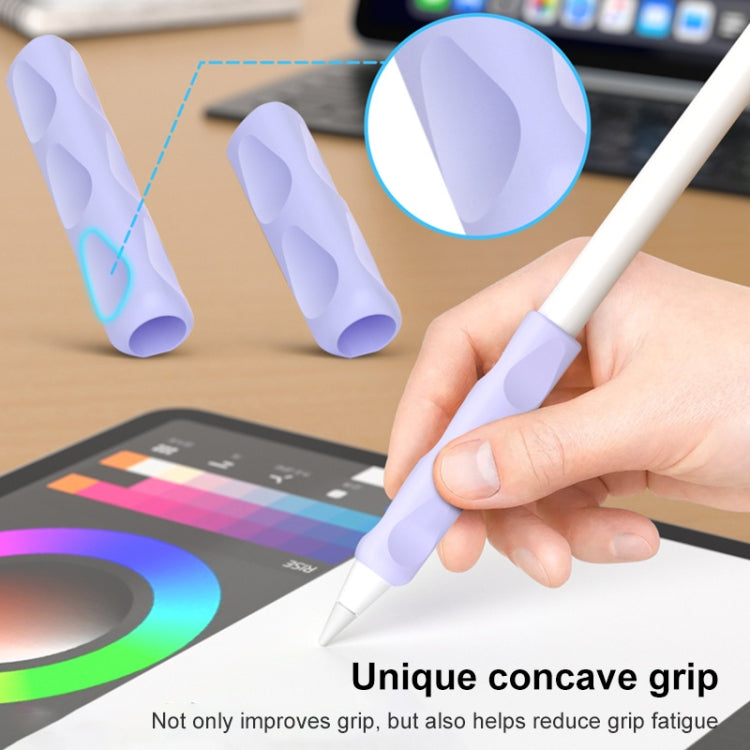 For Apple Pencil & Huawei M-Pencil Series Universal Stylus Silicone Protective Grip Cover(Purple) - Pencil Accessories by buy2fix | Online Shopping UK | buy2fix