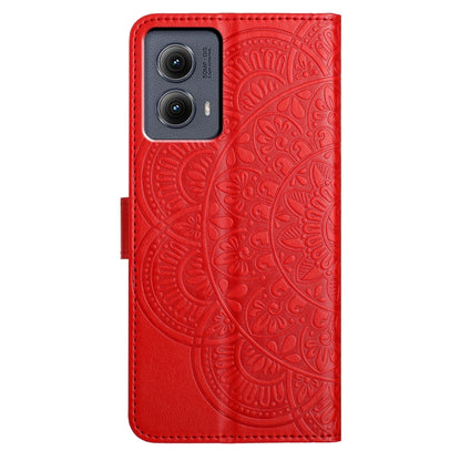 For Motorola Edge 2024 Flower Embossed Leather Phone Case(Red) - Motorola Cases by buy2fix | Online Shopping UK | buy2fix