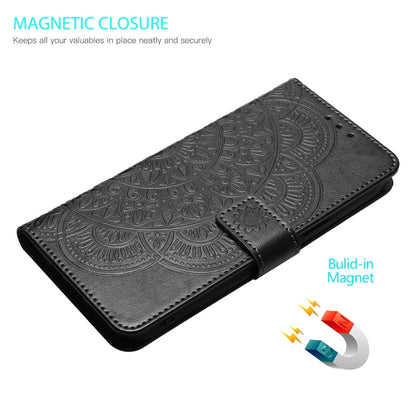 For Motorola Moto G Stylus 5G 2024 Flower Embossed Leather Phone Case(Black) - Motorola Cases by buy2fix | Online Shopping UK | buy2fix