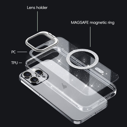 For iPhone 16 Pro Max Shiny Shield MagSafe Lens Holder Phone Case(Black) - iPhone 16 Pro Max Cases by buy2fix | Online Shopping UK | buy2fix