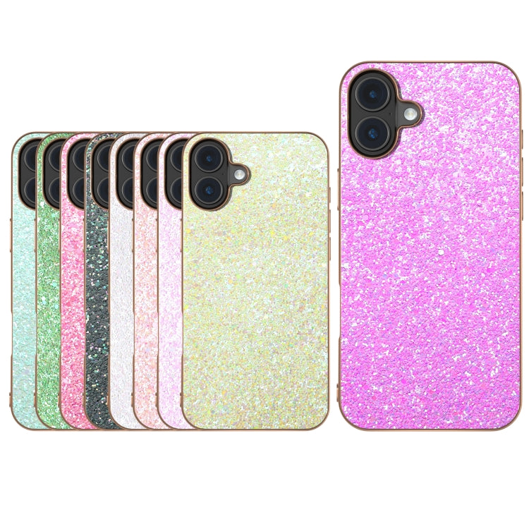 For iPhone 16 Plus Electroplating Frame Colorful Glitter Phone Case(Light Green) - iPhone 16 Plus Cases by buy2fix | Online Shopping UK | buy2fix