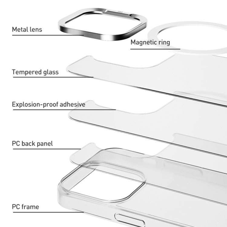 For iPhone 16 Pro Max ZGA Magsafe Clear PC Tempered Glass Phone Case(Transparent) - iPhone 16 Pro Max Cases by ZGA | Online Shopping UK | buy2fix