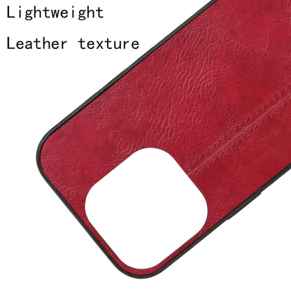 For iPhone 16 Pro Cow Pattern Sewing Card Bag Phone Case(Red) - iPhone 16 Pro Cases by buy2fix | Online Shopping UK | buy2fix