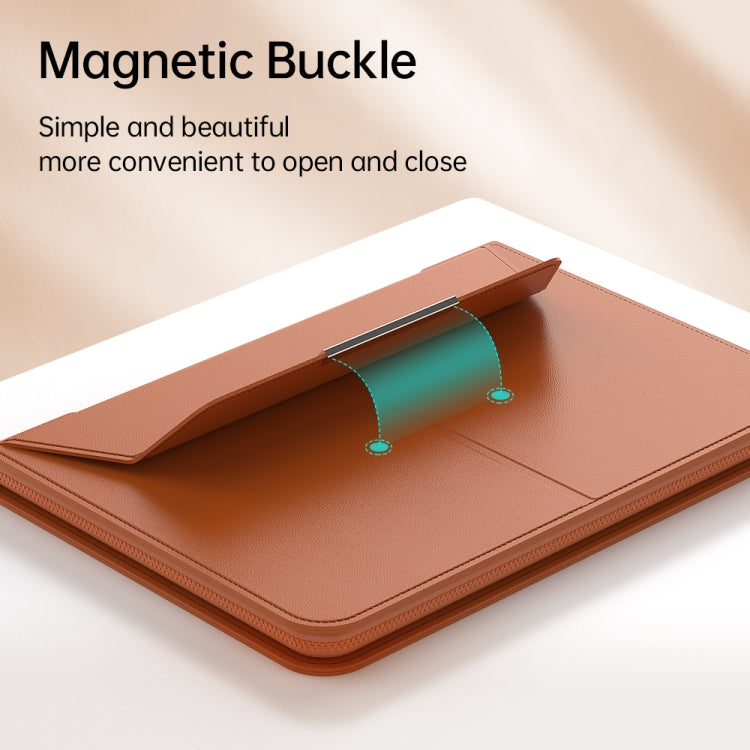 Multifunctional Laptop PU Magnetic Stand Split Liner Bag with Mouse Pad Function, Size:15 inch(Brown) - 15 inch by buy2fix | Online Shopping UK | buy2fix