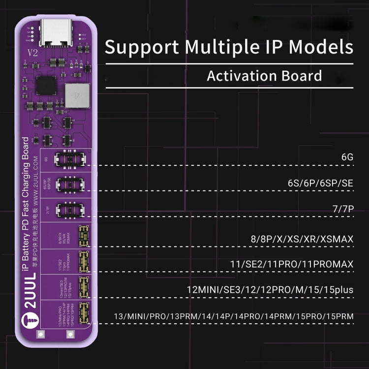 2UUL BT01 PD Fast Charging No-Disassembly Battery Activation Board for iPhone 6 to 15 Pro Max - Test Tools by 2UUL | Online Shopping UK | buy2fix