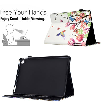 For Samsung Galaxy Tab S5e Painted Pattern Leather Tablet Case(Flowers Bird) - Tab S5E 10.5 T720 / T725 by buy2fix | Online Shopping UK | buy2fix