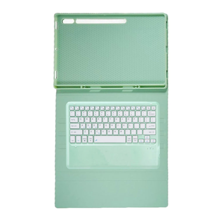 For Samsung Galaxy Tab S10 Ultra A910B Pen Slot Detachable Bluetooth Keyboard Leather Tablet Case(Mint Green) - Samsung Keyboard by buy2fix | Online Shopping UK | buy2fix