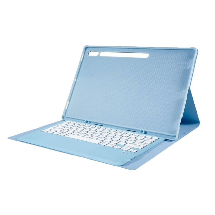 For Samsung Galaxy Tab S10 Ultra A910B Pen Slot Detachable Bluetooth Keyboard Leather Tablet Case(Sky Blue) - Samsung Keyboard by buy2fix | Online Shopping UK | buy2fix