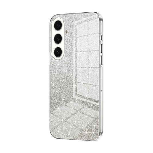 For Samsung Galaxy S25+ 5G Gradient Glitter Powder Electroplated Phone Case(Transparent) - Galaxy S25+ 5G Cases by buy2fix | Online Shopping UK | buy2fix