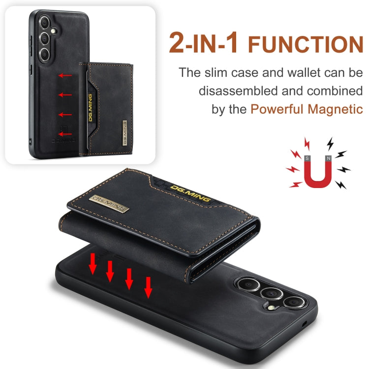 For Samsung Galaxy S24 FE 5G DG.MING M2 Series 3-Fold Multi Card Bag + Magnetic Phone Case(Black) - Galaxy S24 FE 5G Cases by DG.MING | Online Shopping UK | buy2fix