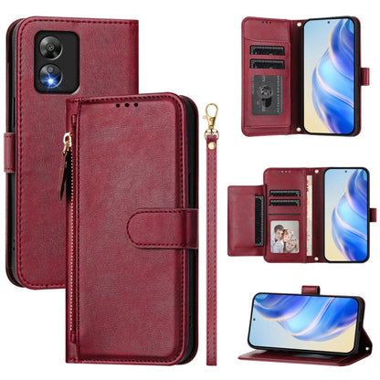 For Boost Mobile Celero 5G+ 2024 / Celero 3+ Multi-Card Slots Zipper Wallet Leather Phone Case(Dark Red) - More Brand by buy2fix | Online Shopping UK | buy2fix