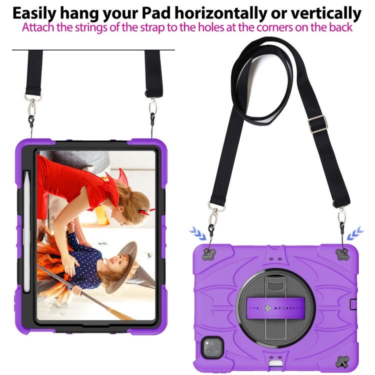 For iPad Pro 11 2022 / Air 10.9 2022 Bat Hand Grip Turntable Stand Tablet Case(Purple Black) - iPad Pro 11 (2022/2021) Cases by buy2fix | Online Shopping UK | buy2fix