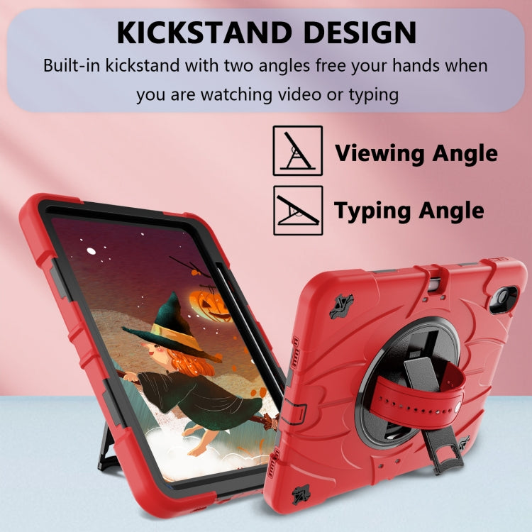 For iPad Air 11 2024 / 10.9 2022 Bat Hand Grip Turntable Stand Tablet Case(Red Black) - iPad Air 11 2024 Cases by buy2fix | Online Shopping UK | buy2fix