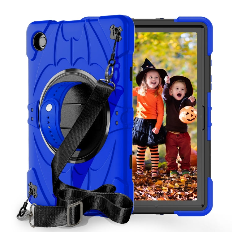 For Samsung Galaxy Tab A8 Bat Hand Grip Turntable Stand Tablet Case(Blue Black) - Other Galaxy Tab PC by buy2fix | Online Shopping UK | buy2fix