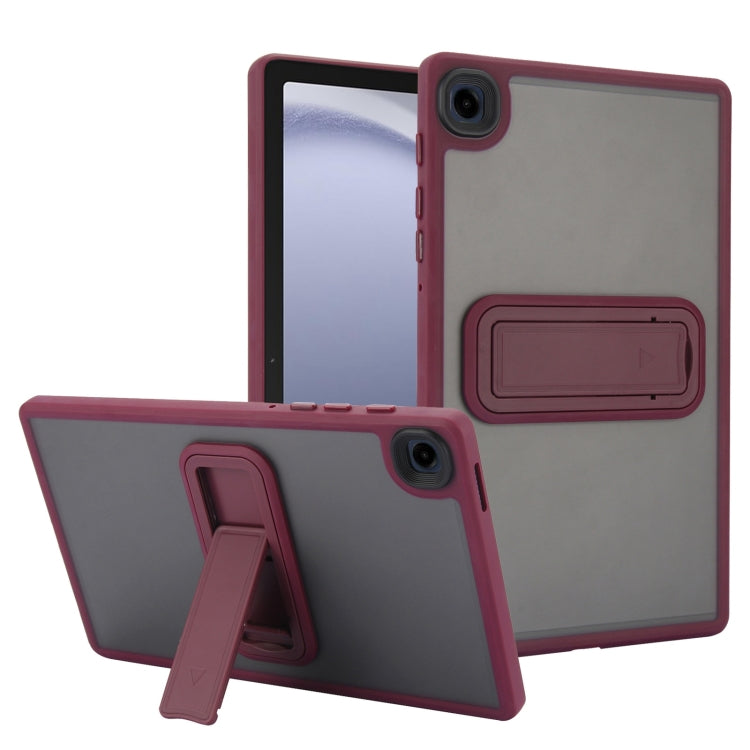 For Samsung Galaxy Tab A9+ Skin Feel Holder PC Hybrid TPU Tablet Case(Wine Red) - Galaxy Tab A9+ by buy2fix | Online Shopping UK | buy2fix