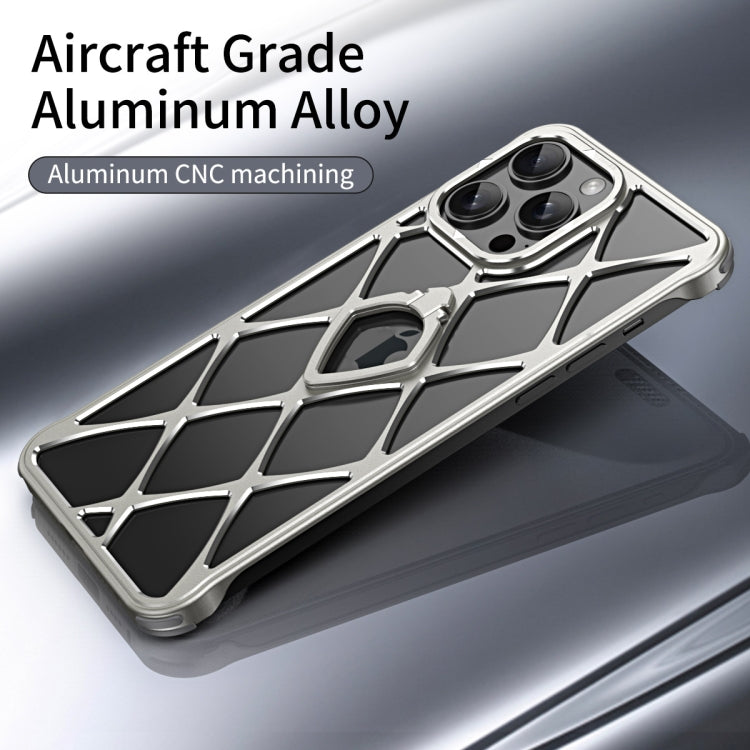 For iPhone 16 Pro Max Holder Metal Phone Case(Silver) - iPhone 16 Pro Max Cases by buy2fix | Online Shopping UK | buy2fix