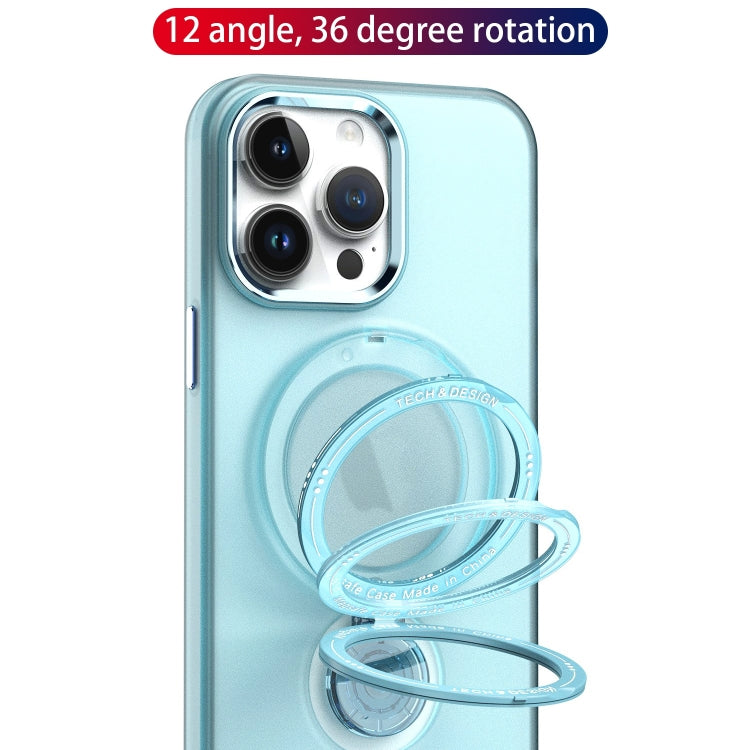 For iPhone 16 Plus Rotation Holder MagSafe Phone Case(Blue) - iPhone 16 Plus Cases by buy2fix | Online Shopping UK | buy2fix