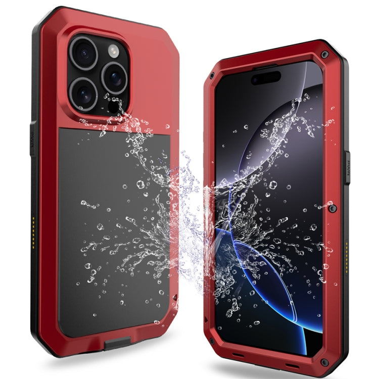 For iPhone 16 Pro Shockproof IP54 Life Waterproof Phone Case(Red) - iPhone 16 Pro Cases by buy2fix | Online Shopping UK | buy2fix