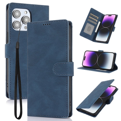 For iPhone 16 Pro Fantasy Skin-feel Calfskin Texture Leather Phone Case(Blue) - iPhone 16 Pro Cases by buy2fix | Online Shopping UK | buy2fix