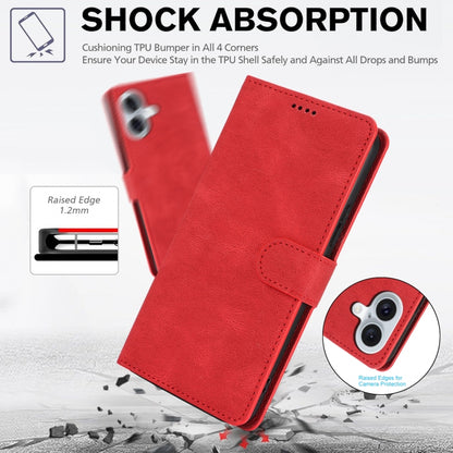 For iPhone 16 Plus Fantasy Skin-feel Calfskin Texture Leather Phone Case(Red) - iPhone 16 Plus Cases by buy2fix | Online Shopping UK | buy2fix