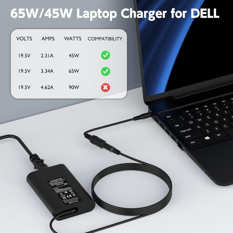 65W 19.5V 3.34A Laptop Notebook Power Adapter For Dell 4.5 x 3.0, Plug:US Plug - For Dell by buy2fix | Online Shopping UK | buy2fix