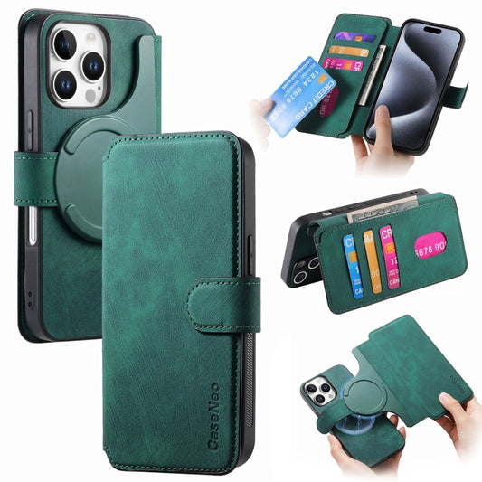 For iPhone 16 Pro CaseNeo MagSafe RFID Anti-theft Retro Leather Phone Case(Green) - iPhone 16 Pro Cases by CaseNeo | Online Shopping UK | buy2fix