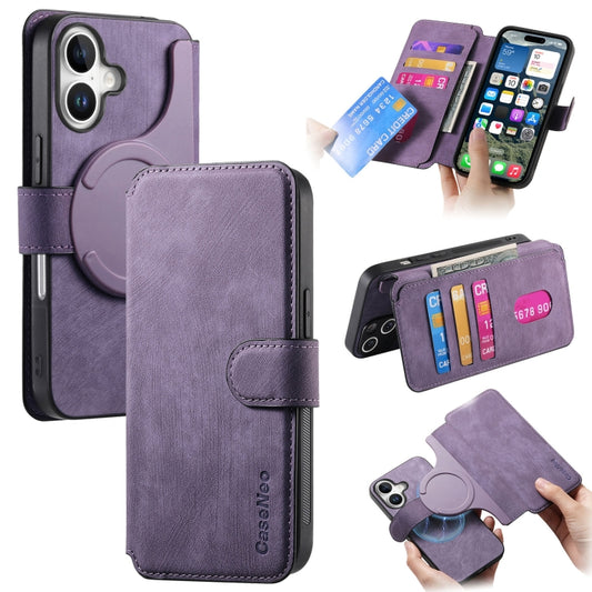 For iPhone 16 Plus CaseNeo MagSafe RFID Anti-theft Retro Leather Phone Case(Purple) - iPhone 16 Plus Cases by CaseNeo | Online Shopping UK | buy2fix